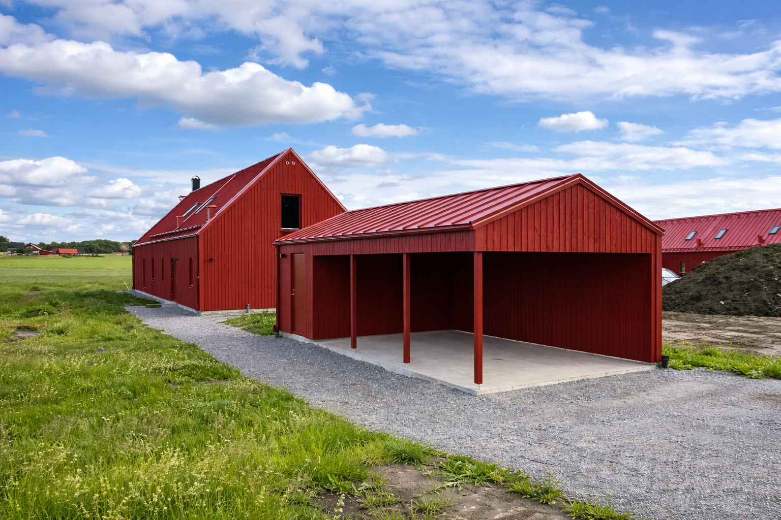 Ett bild på ett rött hus i söderby