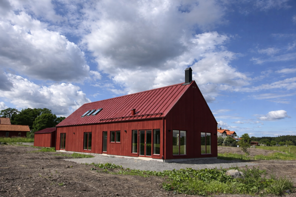 Ett nybyggt hus i söderby av Rendo byggfirma i Uppsala