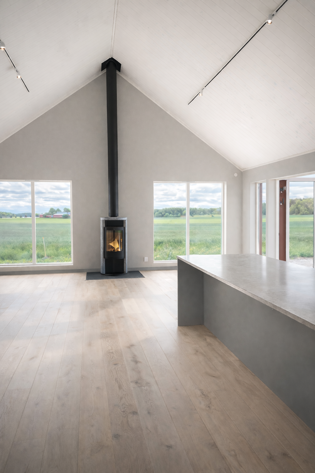 Insidan av nybyggt hus i uppsala av ett byggföretag i Uppsala